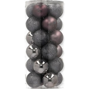 Bombka 4cm srebrna ciemna 24 sztuki