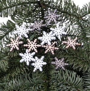 Śnieżynki mix kolorów drewno 60szt