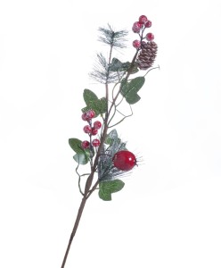 Jodła z dziką różą i owocami 58cm