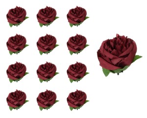 Peonia główka 6cm bordowa 12 SZTUK